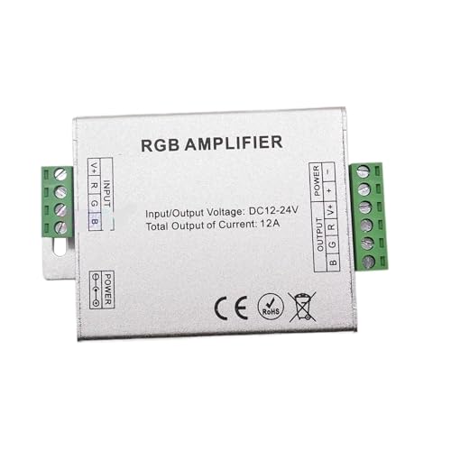 Amplificateur de bande LED RGB répéteur de puissance 12V 24V en aluminium 12A