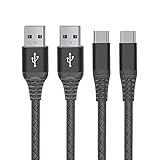 USB Type C Cable 3.3FT [2 Pack], TITACUTE USB C Fast Charger Nylon Braided Cord for Compatible for Samsung Galaxy Note 9 S9 Plus, Huawei Mate 20 Pro, BlackBerry Motion, ZTE Axon 7 Mini Black