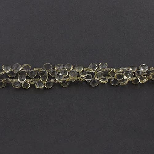 Lemon Quartz Perles Facettées Cœur Briolettes 6mm SB3410 8"