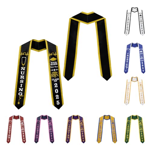 Customized Nursing Graduation Stole/Sash, RN Nurse Stole Graduate 2025, Class of 2025 With Medical Logo Gs 2