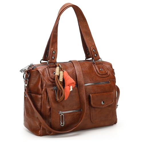Bolso Satchel de Cuero para Mujer con Asa Superior miniatura 3
