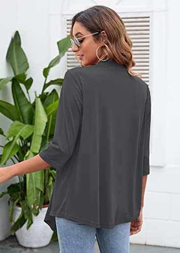 Image of Heymoments Women's Lightweight Open Front Cardigans 3 /4 Sleeve Casual Soft Drape Fall Cardigan S-2XL