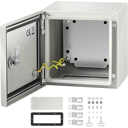 Vevor Nema Steel Enclosure, 8 X 8 X 6'' Nema 4X Steel Electrical Box, Ip66 Waterproof & Dustproof, Outdoor/Indoor Electrical Junction Box, With Mounting Plate #TOP13