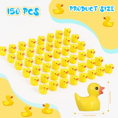 Halinuia 100 Stück Mini Harz Enten, Mini Resin Duck Kleine Figuren Mini Enten Figuren Kleine Ente Miniatur Figuren Niedliche Ente Dekoration für DIY Aquarium Garten Landschaft Puppenhäuser