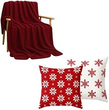 سنوز, اشتر بطانية خفيفة مقاس 130 × 180 سم، لون بورغندي، احصل على طقم غطاء وسادة من قطعتين