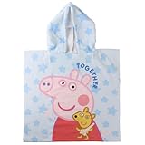 The Geeky Pop - Poncho de baño infantil Peppa Pig - Capa de baño con capucha - 55 x 110 cm - Suave, ligero y de secado rápido - Playa y piscina - Regalo de verano