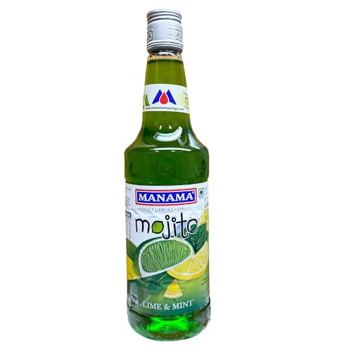 Image of Manama Lime and Mint Mojito Syrup | Mixer for Mocktails, Cocktails, Drinks, Juices, Beverages | Non Alcoholic Mix 750ML Bottle