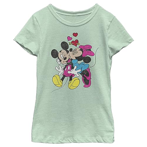 Image of Disney Girls Characters Mickey Minnie Love Girl's Solid Crew Tee