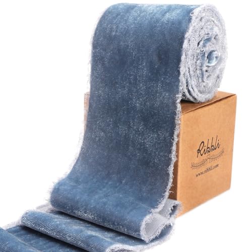 Ribbli Dusty Blue Velvet Ribbon 3 Inch Handmade...