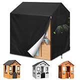 Abdeckung Spielhaus, Abdeckung für Spielhäuser passt für Smoby Kinderholztheater Abdeckungs Kinderspielhaus 600D Wasserdicht Winddicht UV-beständig Spielhaus Abdeckung (L145xW145xH160cm)