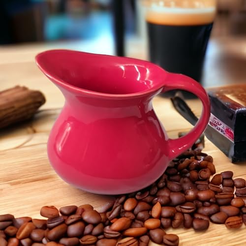 Image of Ceramic Red 380 ml Sauce Boat or Tea or Gravy Pot Microwave and Dishwasher Safe (Mirakii 472 GRPT)