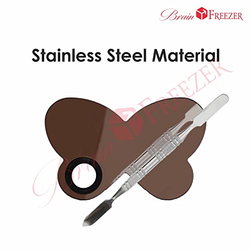 Image of Brain Freezer Shiny Makeup Palette With Stainless Steel Butterfly Shape Spatula, Rose Golden 100 g