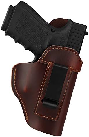 IWB Leather Holster for Glock 19/26/42/43X Ruger LC9S/Security 9/Max 9, Sig P365/P320/P220, Taurus G2C/G3C/GX4 Springfield XD/XDS/Hellcat, SCCY CPX CZ HK Walther Genuine Leather Gun Holster