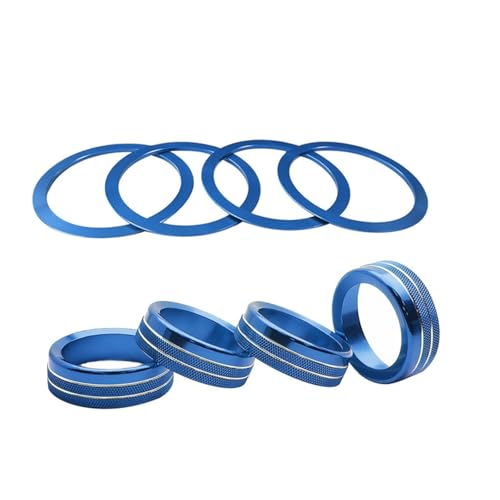 Image of AC knob Cover Trims and AC Vent Inner Rings for Toyota Tacoma Accessories 2016-2023 Interior Air Conditioner Vent Ring Cover Trims Air Conditioner Knob Rings 8pcs-Set (Blue)