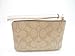 Coach Signature PVC Leather Corner Zip Wristlet, Light Khaki, Chalk