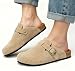 Imagen de Zuecos y Mules Hombre Mujer Zapatillas Casa Cómodas Pantuflas de Piel con Plantilla de Corcho Zapatos Antideslizante