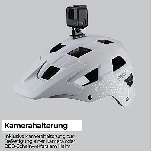 BBB Cycling Fahrradhelm Großen Visier und KameraHalterung Helm MTB, Matt Off Weiß, BHE-54, M (54-58cm) – Ansicht 5
