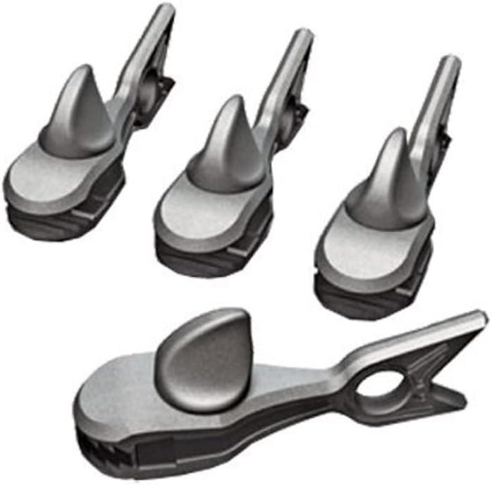 PROGRIP 907040 Shark Clip with Screw for Tarp, Camping and Cargo Tie Down Extension (Pack of 4) , Black
