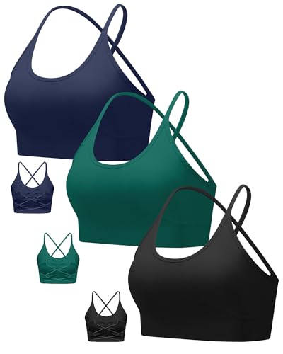 Image of RUNNING GIRL Sports Bras for Women,Sexy Crisscross Back Seamless Supportive Sports Bra Medium Support with Removable Pads