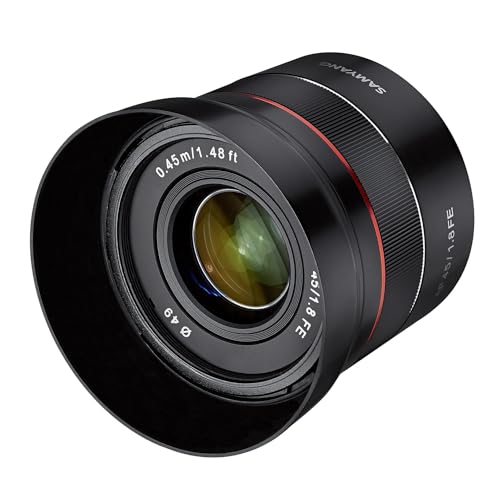 Samyang AF 45 mm F1.8 für Sony FE (Tiny but Premium) - Vollformat und APS-C Festbrennweite Autofokus Objektiv Sony E FE E-Mount für Sony A9 A7 A7C II A7C R A6600 A6500 A6400 A6300 A6000 A5100 A5000