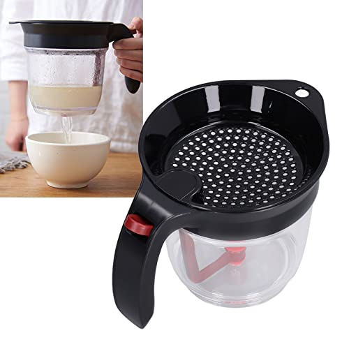 Gravy Fat Separator 1L, Durable Gravy Jug Fat Separator Cup and Strainer with Bottom Release, Heat Resistant, Quick Separation for Making Grates, Soups, Stews or Sauces
