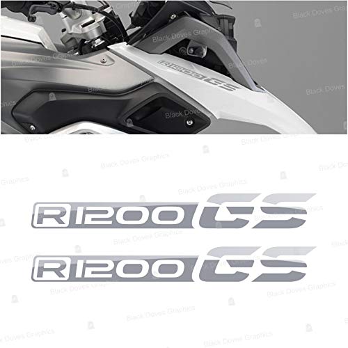 N.2 Aufkleber R1200GS kompatibel mit/Ersatz für BMW Motorrad R 1200 GS (Silber)