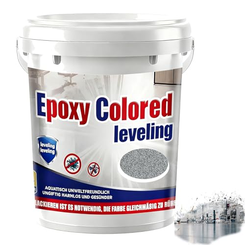 Epoxy Sand Floor Paint, Epoxy Floor Paint, High Gloss Marble Finish Epoxys Floors Coating, Suitable For Indoor And Outdoor (Dark gray,Cover 7 sq. ft)