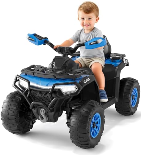 Garvee 12V Elektro Quad Für KinderMit Fernbedienung, Kinder Aufsitztraktor Mit Musik, Hupe & USB Funktionen, Kinderfahrzeug Mit Scheinwerfer, Für 3-6 Jahre geeignet