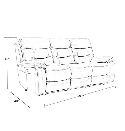 Image of Torque - Joel 3 Seater Leatherette Manual Recliner | Recliner Sofa /Chair for Living Room, Bedroom, Office (Grey) | 1 Year Warranty