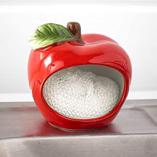 Miniatura 2 de Soporte para esponja para platos, exfoliante de manzana roja por Home Essentials & Beyond Kitchen Sponge Caddy incluye un limpiador de platos de