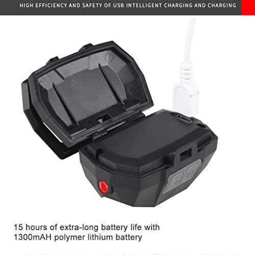 1300 Lumens Farol USB LED recarregável impermeável Lanterna de Cabeça Head Lamp Camping Farol