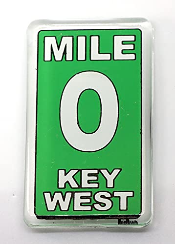 Key West Florida Zero Mile Aimant en acrylique pour réfrigérateur 5,7 x 3,2 cm