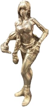 Brass Sexy Beauty Girl Female Sculpture,Long Hair Woman Doll Model Ornaments Miniatures Statue,Body Art Crafts Desk Ornaments Home Bar Decoration Key Chain Pendant