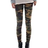 Hüfte: 80cm - 118cm HOUSWEETY Sexy Damen Bunt Elastische Camouflage Leggings Leggins Hüfthose Hose (Bunt-E01945-DE)