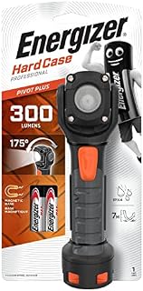 Energizer Hardcase Professional LED Torch, Compact, Water and Impact Resistant, 170° Pivoting Light, Pocket-sized, 300 Lumens, Batteries Included