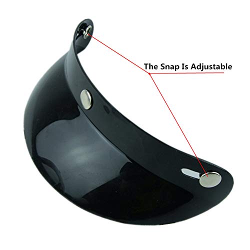 Vcoros Helmet Peak Shield Open Face Retro Motorcycle Helmet Sun Shade Protector Black Shield #TOP2