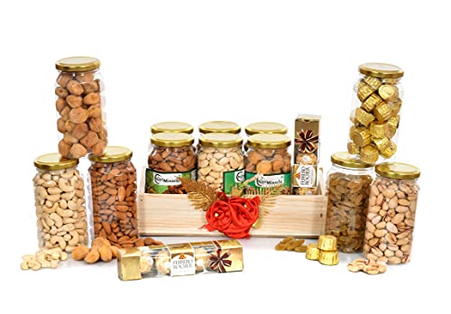 Image of NUTRI MIRACLE Diwali Chocolate with Dry Fruits Gift Hamper | Gift Basket for Parents