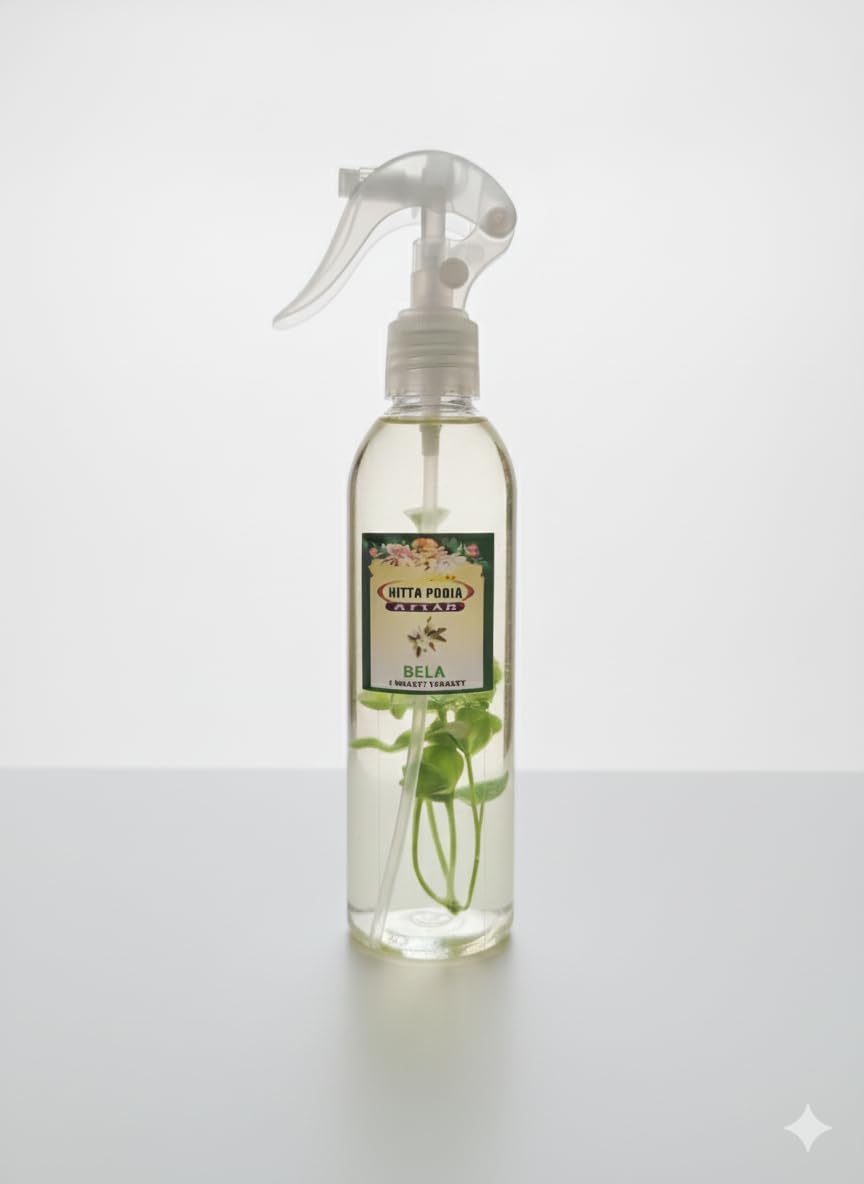 Nitiya Pooja Bela Room Freshner Natural floral fragrance, Long Lasting, Floral Fragrance spray use for Home, Office, Pooja, Bathroom, Kitchen & Car | Pack of 1 250ml (250 ml, Bela)-picture-19