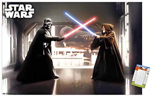 Poster Star Wars First Duel Trends International de 56,8x86,4 cm avec support