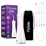 MySmile LP211 Cordless Advanced Water Flosser for Teeth, 5 Cleaning Modes Rechargeable Power Dental Flosser 8 Replacement...