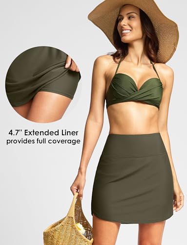 Image of Viodia Women's 18 inch /20 inch Long Swim Skirt High Waisted Modest Swimsuits Skirt Bathing Suit Tummy Control Swim Bottoms