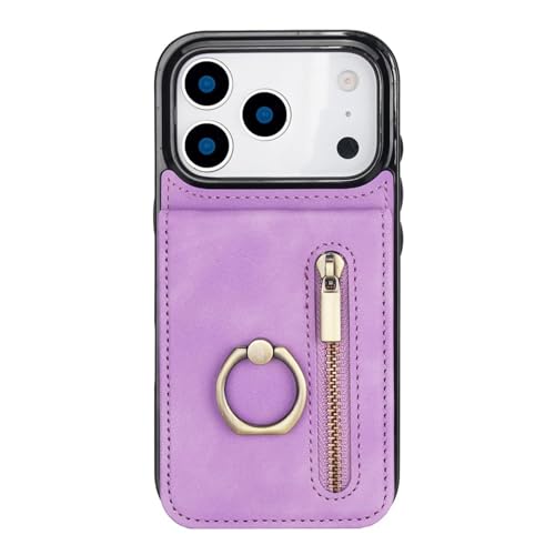 For IPhone 17 Pro Max/17 Pro/17 Air/17pP[XAtHIJ[hXbgP[XU[X^hJo[EHbgRFIDubLOVF(Purple,17)