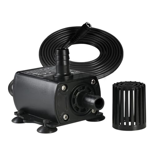 Image of amiciFlo Mini Submersible Pump 10W, 12V DC Brush-Less, BLDC Motor with 400L /H Flow Rate and 4m Lift for Fish Tank, Solar Fountain, etc. Adjustable Flow with LED Lights