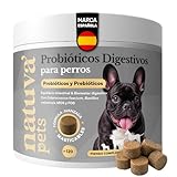 Probiótico para Perros - Repara la Flora Intestinal y Protege el Sistema Inmunológico - para Diarreas, Gases y Vómitos - con Prebióticos - Suplemento Gastrointestinal para Perros - 120 Masticables