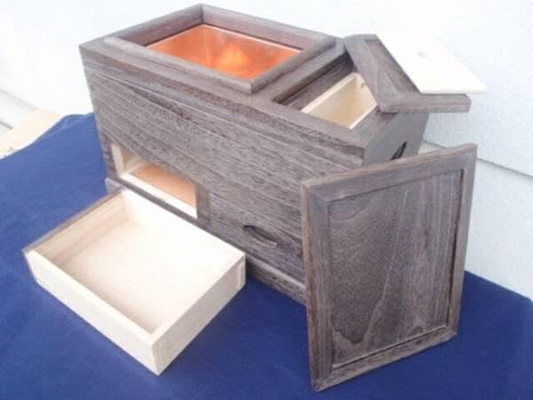 Amazon.co.jp: 51巾 焼桐の豆火鉢 長火鉢 囲炉裏 検鉄瓶 : DIY・工具