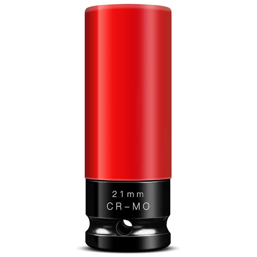 Littimoon 1/2" Drive Wheel Protector Impact Socket 21mm Lug Nut Socket Color-Coded Protective Socket