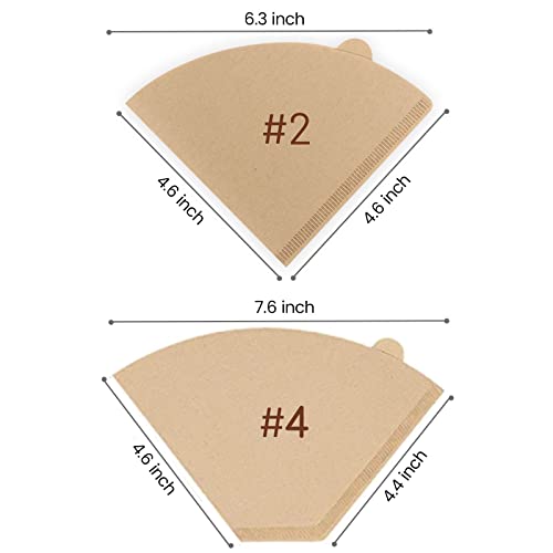 Niveaya 200 Count Coffee Filters - Size 02, Natural Paper Coffee Filter, No Blowout, Disposable for Pour Over and Drip Coffee Maker (2-4 Cup) - Thumbnail 3