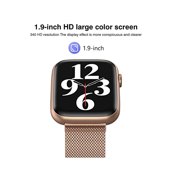 Smart Watch for Women with Bluetooth Call Answer/Dail,1.9'' HD Full Touch Screen Fitness Tracker, Smartwatch with Heart Rate Blood Oxygen Blood Pressure Sleep Monitor for Android and iPhone - Image 5