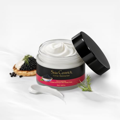 Image of Caviar Moisturizer Deep Hydration Face Cream with Collagen Boosting and Skin Toning, 50ml, for Dry and Mature Skin, Reduces Fine Lines, Cream