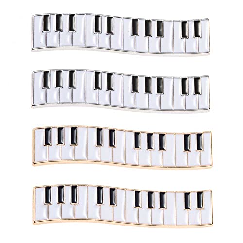 Pince à cheveux en métal motif piano lot de 4 barrettes pour femme